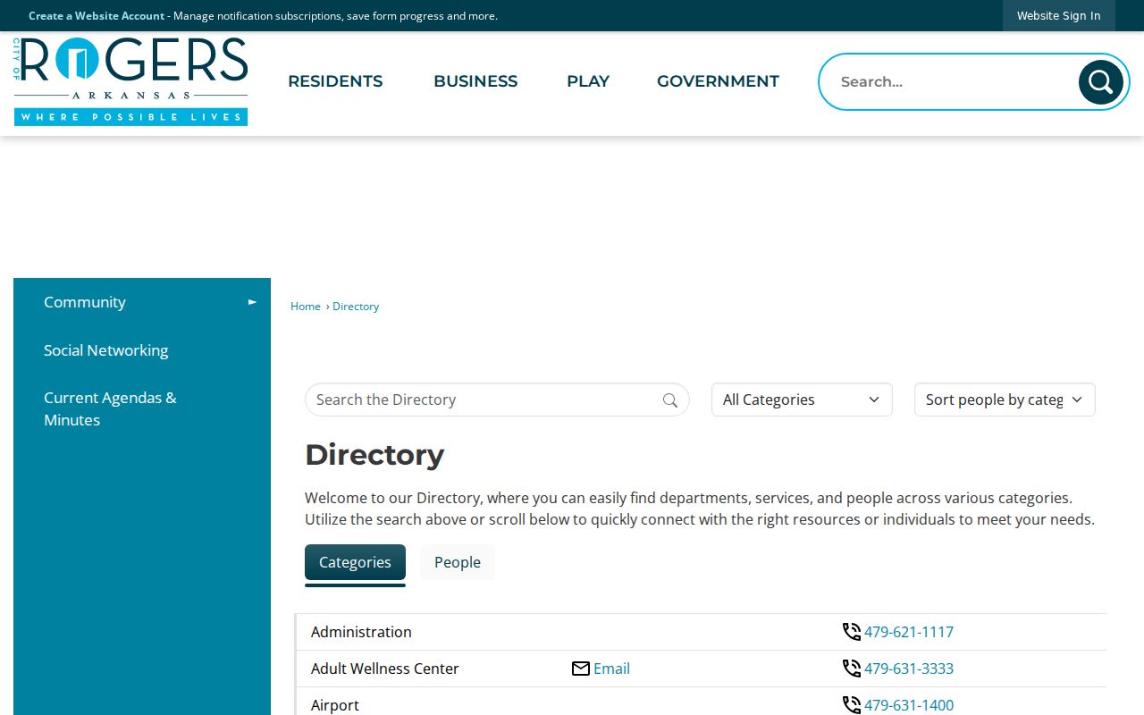 Rogers people directories city staff directory search