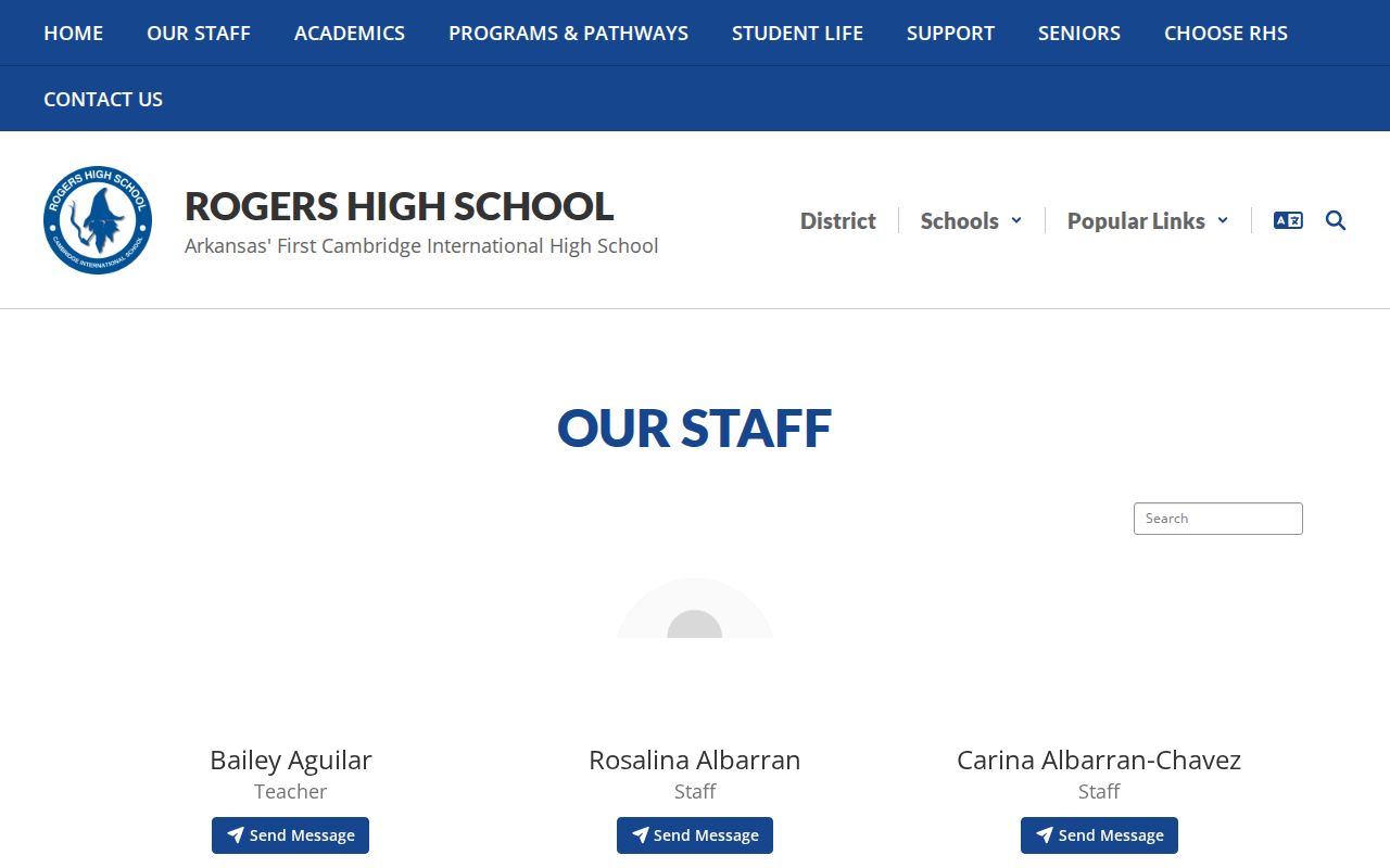 Rogers people directories Rogers High School staff directory