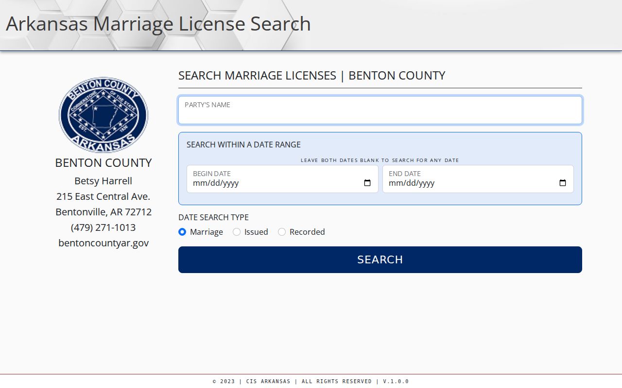 Rogers public records Benton County marriage license lookup